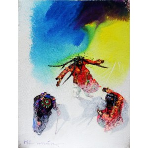 Hussain Chandio, 12 x 16 Inch, Acrylic on Canvas, Figurative Painting-AC-HC-125